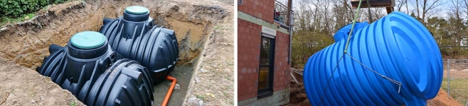 Einbau von unterirdischen Wassertanks 